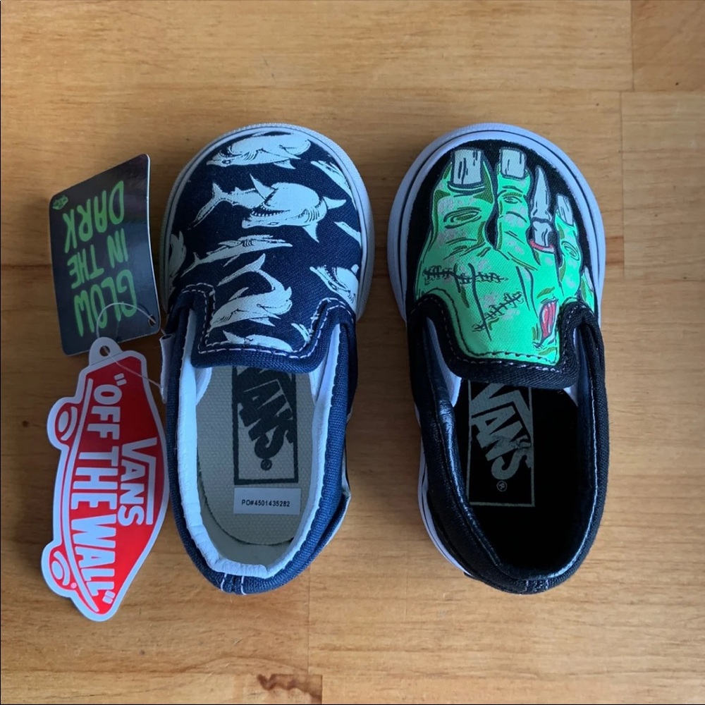 Shark & Zombie Vans • Funky Pair Size 4